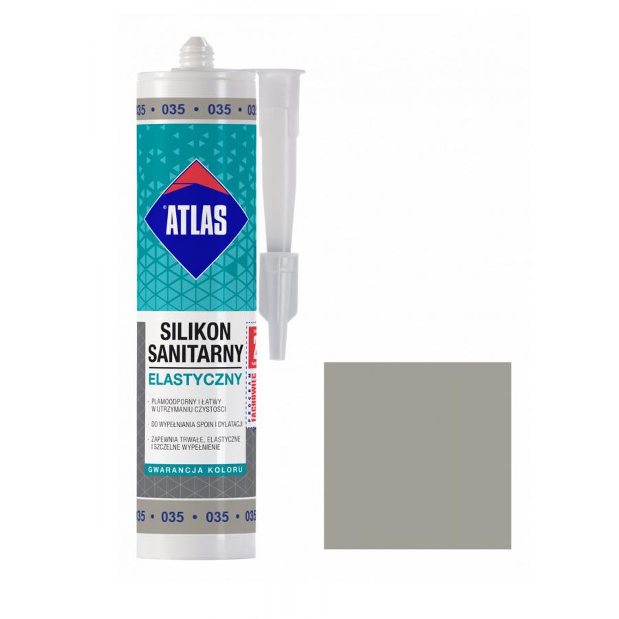 ATLAS 035 SZARY SILIKON SANITARNY 280ml