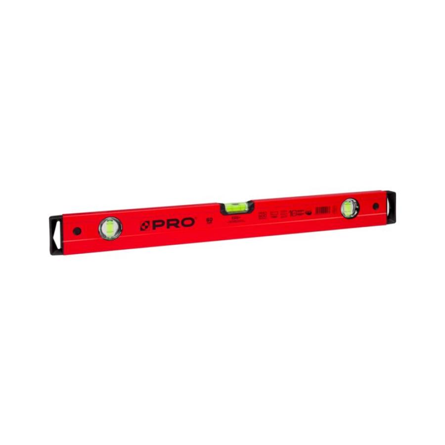 PRO PRO800 RED PAINTED SPIRIT LEVEL WITH HANDLES 60 CM