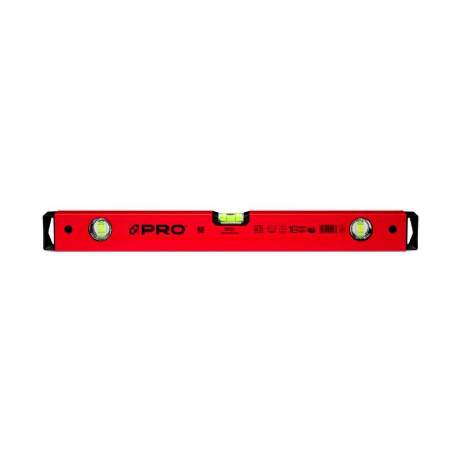 PRO PRO800 RED PAINTED SPIRIT LEVEL WITH HANDLES 60 CM