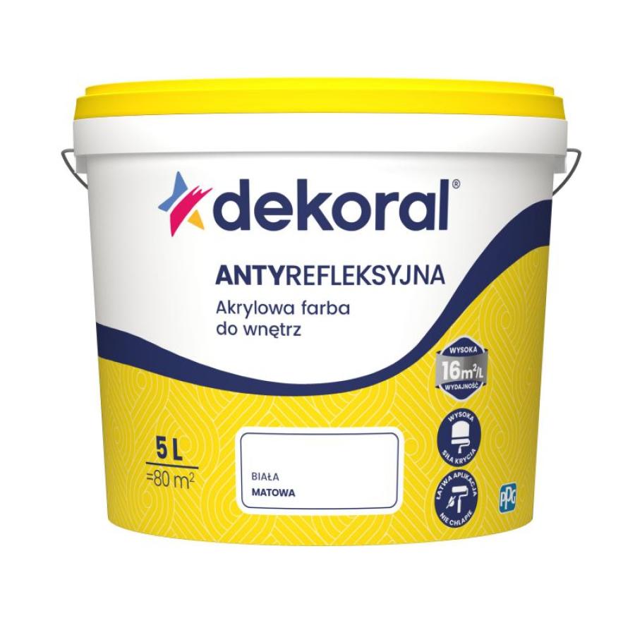 DEKORAL ANTI-REFLEX PAINT WHITE MATT 5L