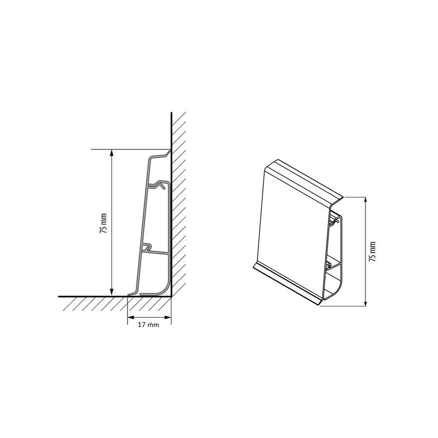 CEZAR HI-LINE SKIRTING BOARD 200 2.5M