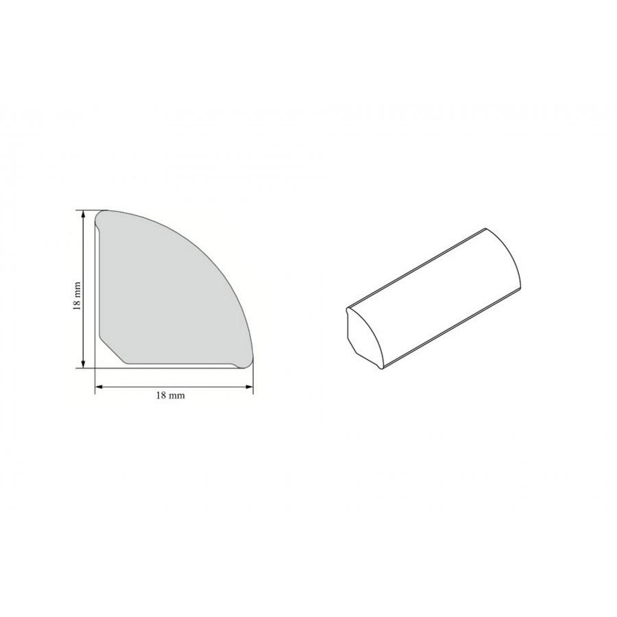 CEZAR SKIRTING QUARTER ROUND 2.5 M WHITE 18X18