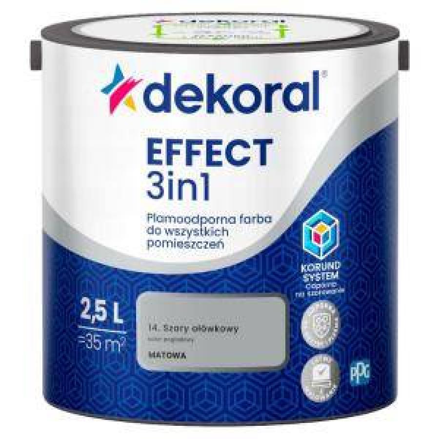 DEKORAL EFFECT 3 IN 1 SZARY OŁÓWKOWY 2.5L