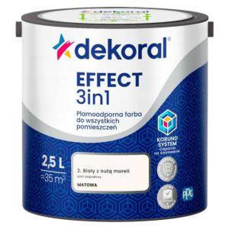 DEKORAL EFFECT 3 IN 1 WHITE WITH A TOUCH OF APRICOT 2.5L